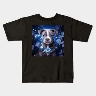 Staffy in Winter Kids T-Shirt